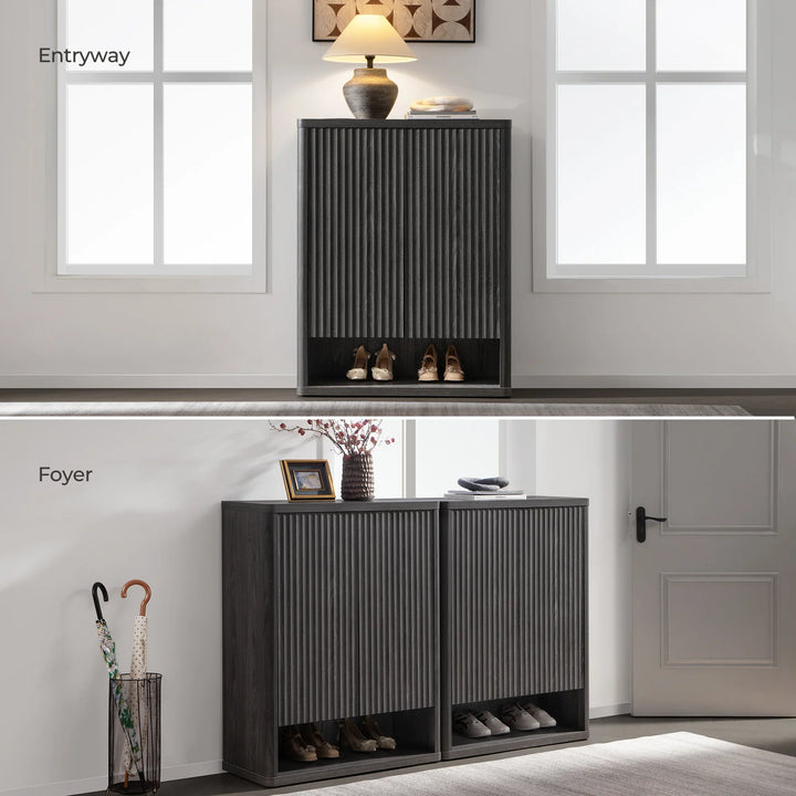 Cas Black Shoe Cabinet Entryway
