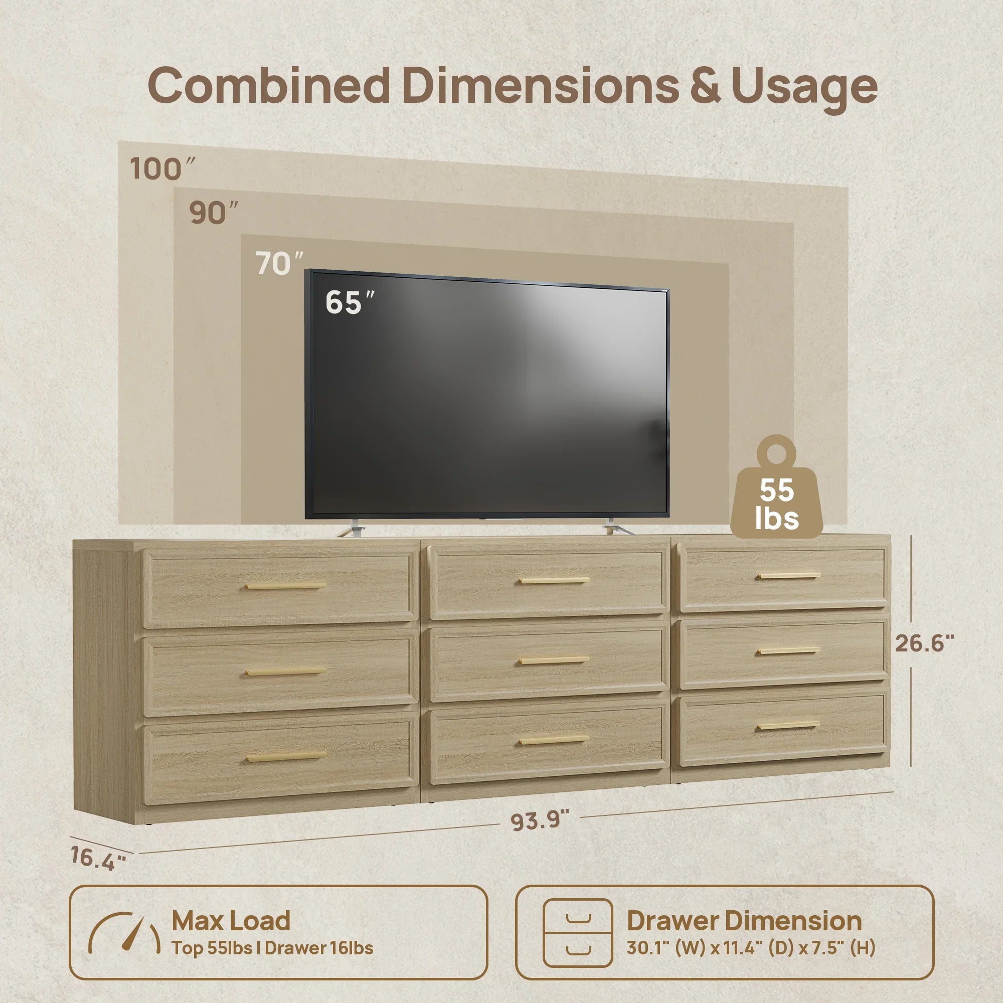 Crescent Modular 9 Drawers Dresser