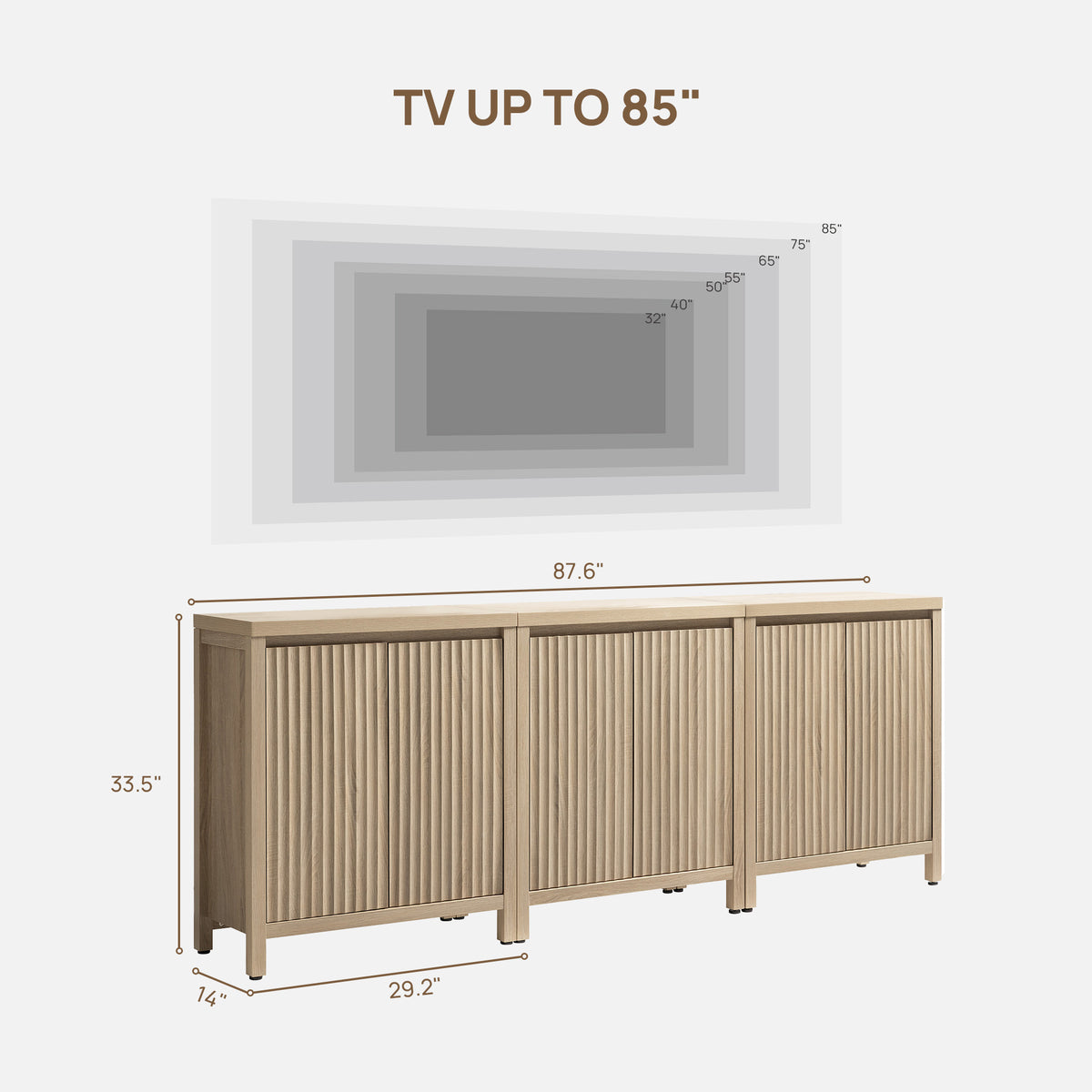 Prelude Modern TV Console Up to 95'' TVs, Set of 3
