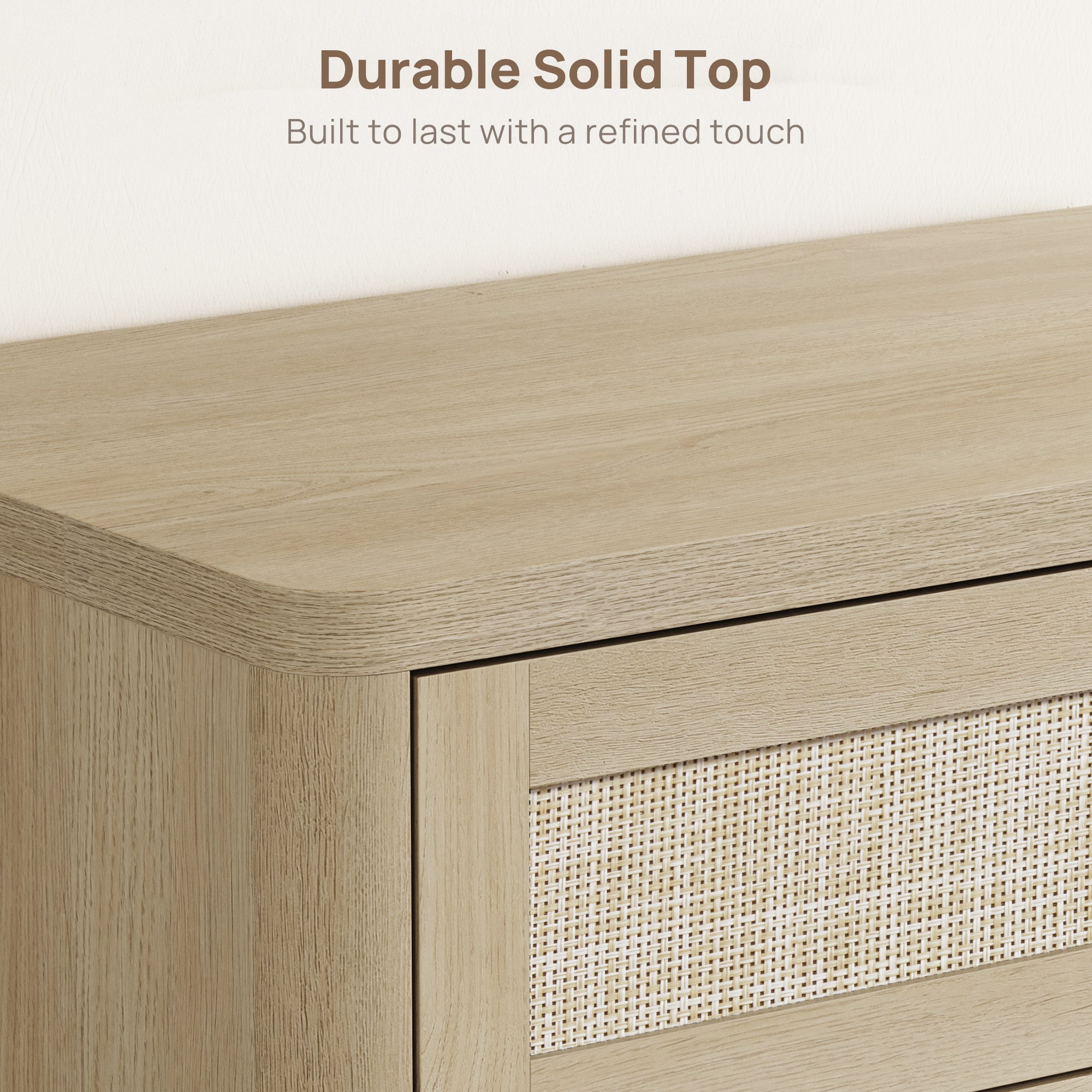 Zura Rattan Dresser with 4 Spacious Drawers