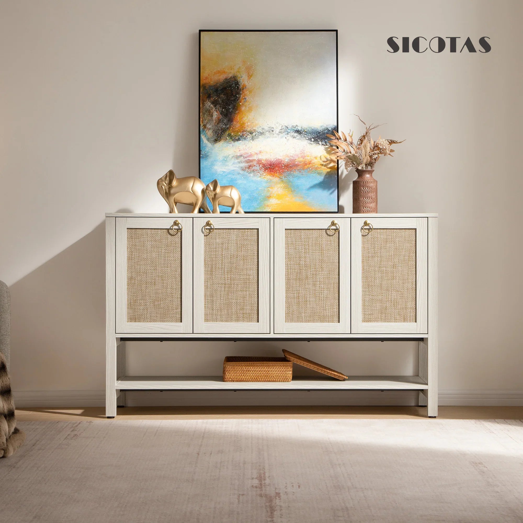 Terra 4 Doors Sideboard and 2 Drawers Nightstands Set