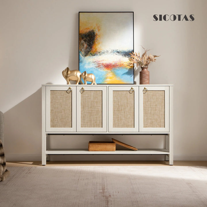 Terra 4 Doors Sideboard and 2 Drawers Nightstands Set