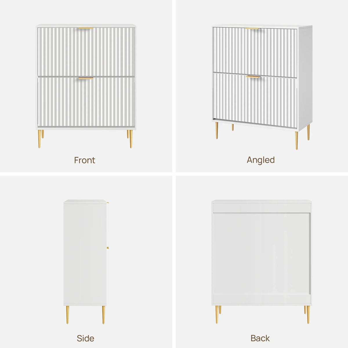 Opus 2-Tier Shoe Cabinet with Storage, Set of 2