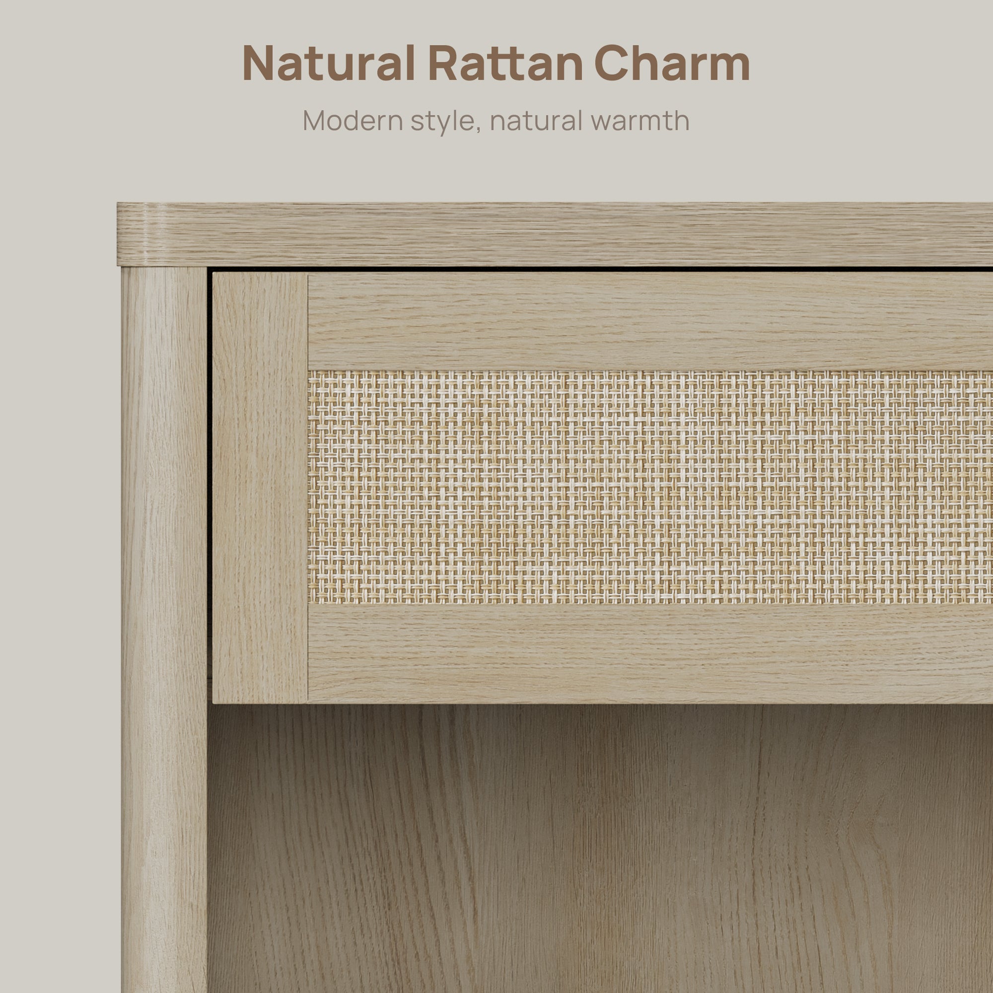 Zura Rattan Dresser and Nightstand with Drawer Set