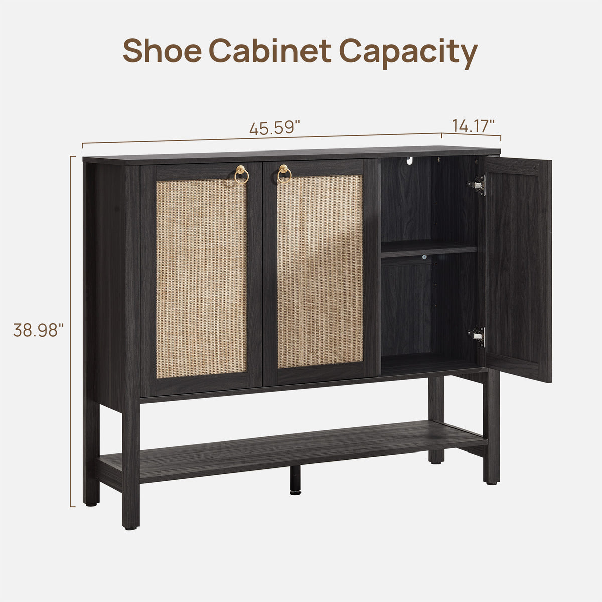 Terra Rattan Shoe Cabinet with Storage, Set of 2