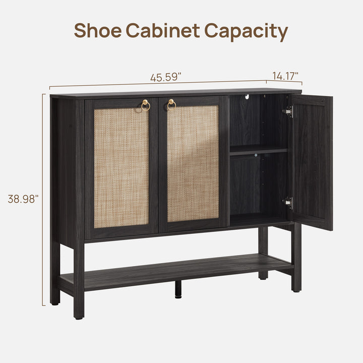 Terra Rattan Shoe Cabinet with Storage, Set of 2