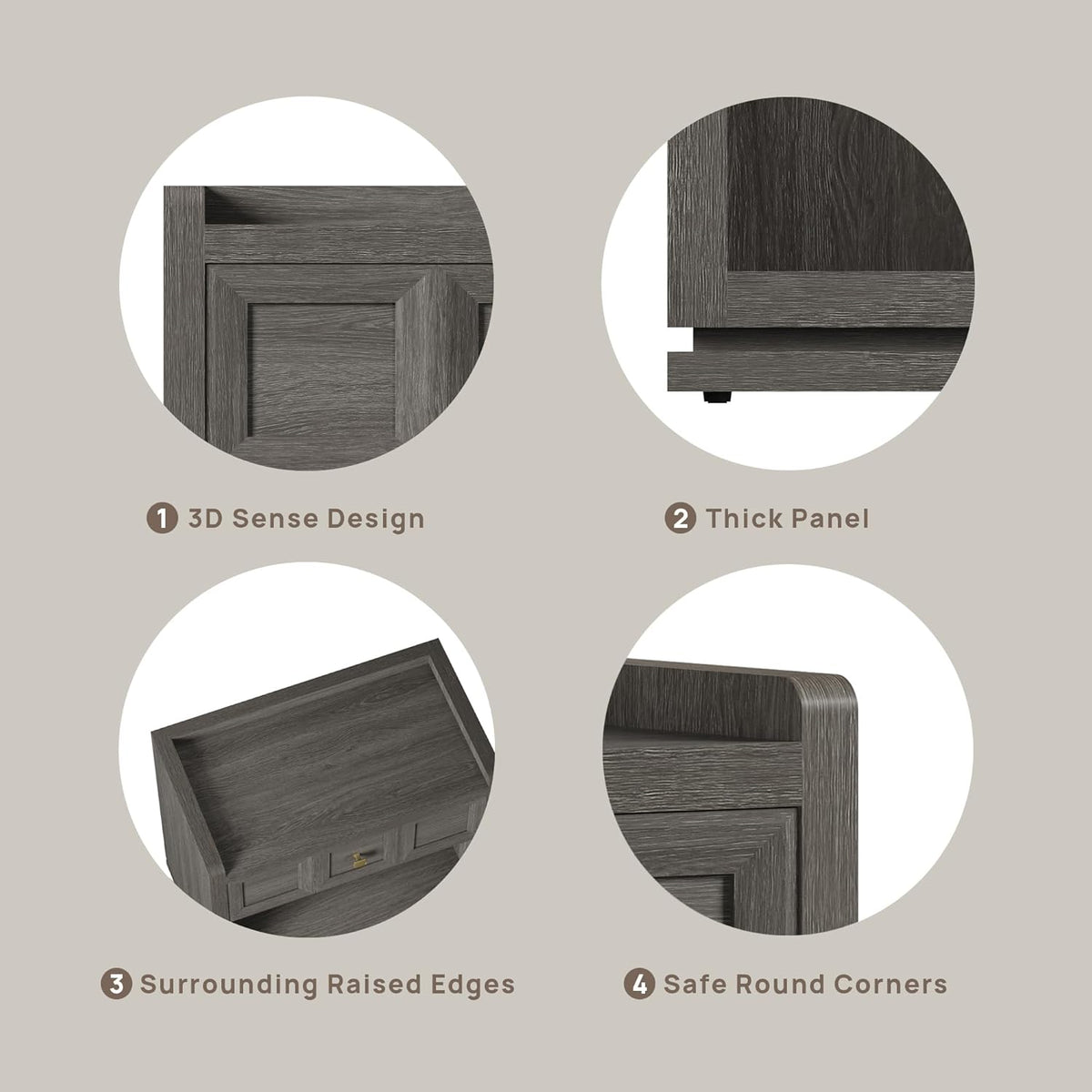 Helio 6-Drawer Dresser and Nightstands Set For Bedroom
