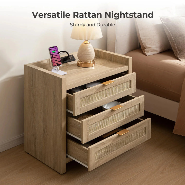 Savanna Rattan Dresser and Nightstands Set