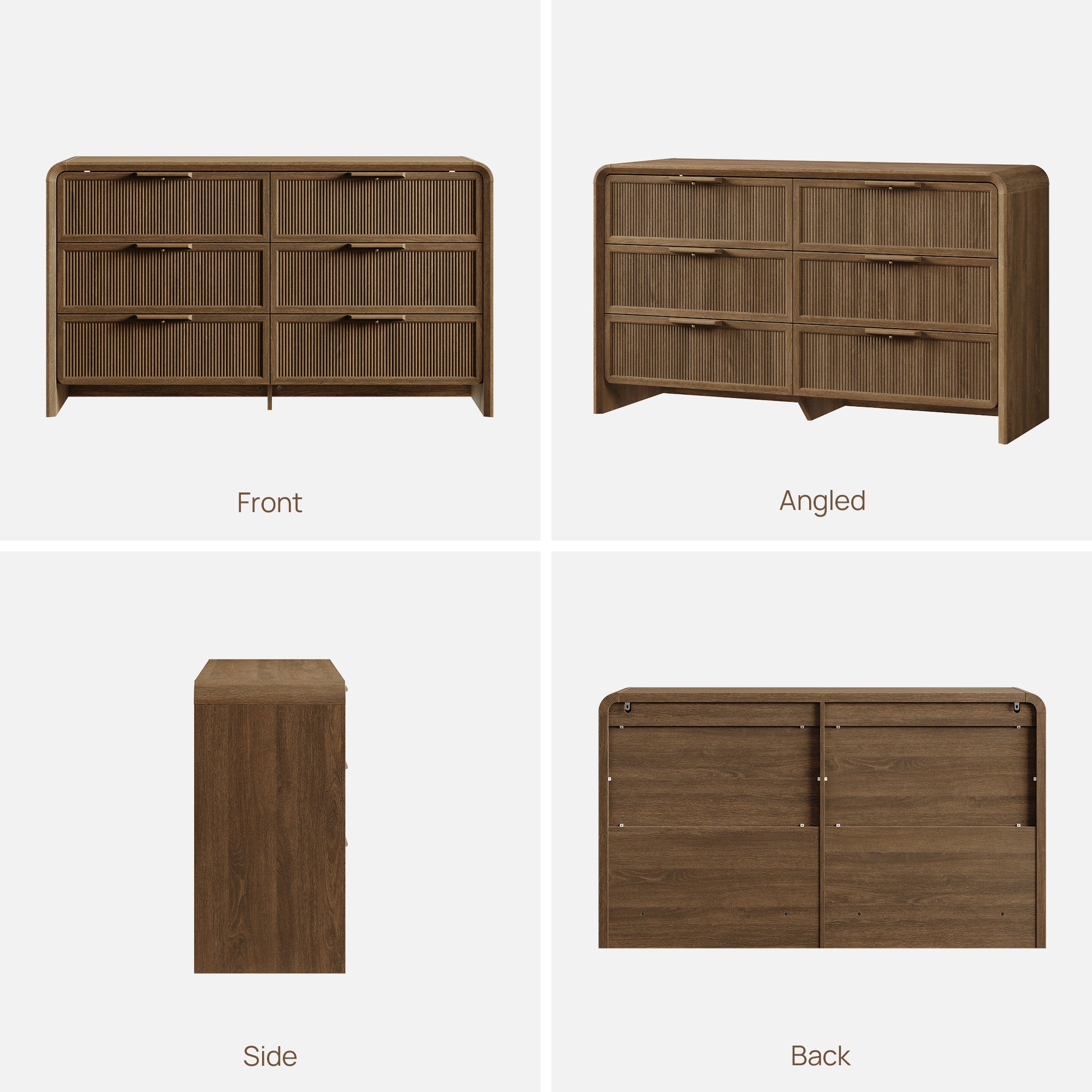 Alina 55'' Wide Bedroom Dresser with 6 Drawers, Set of 2