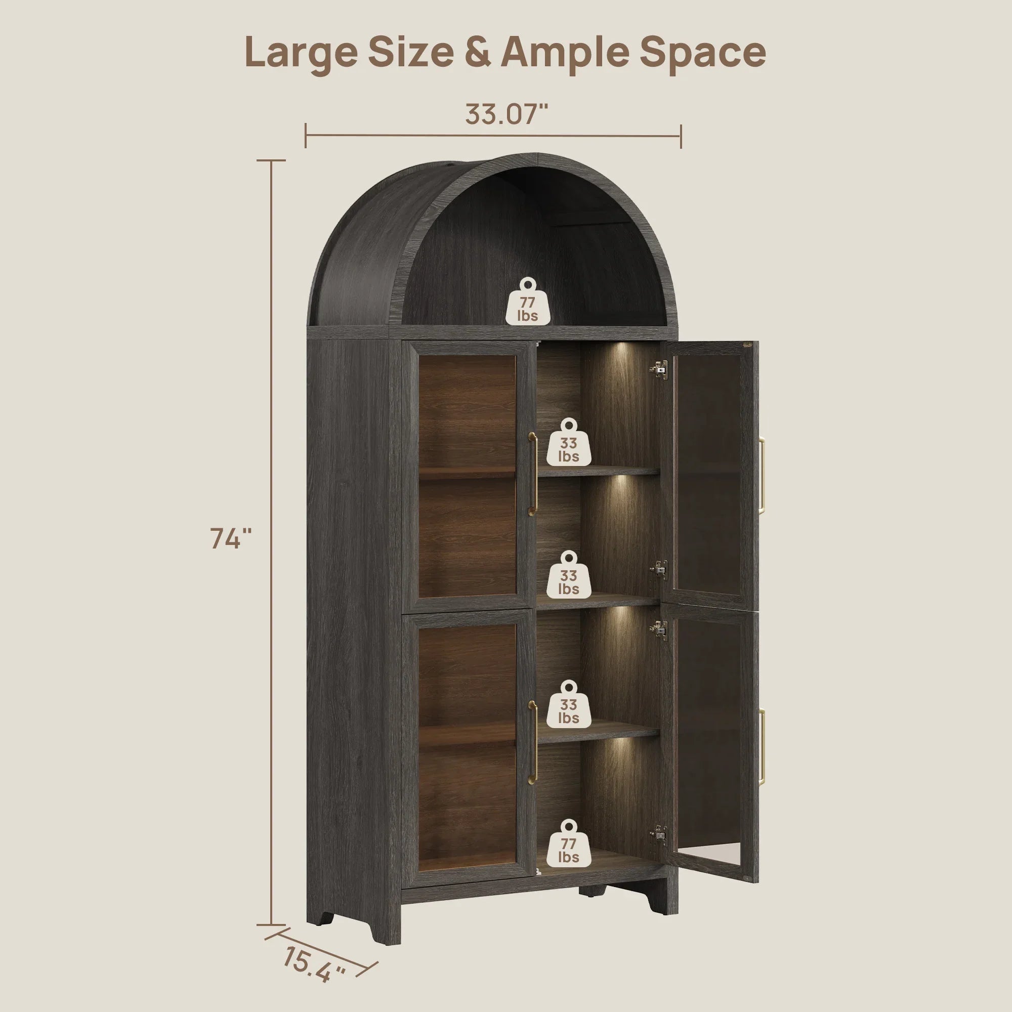 Helio Display Cabinet with Glass Door