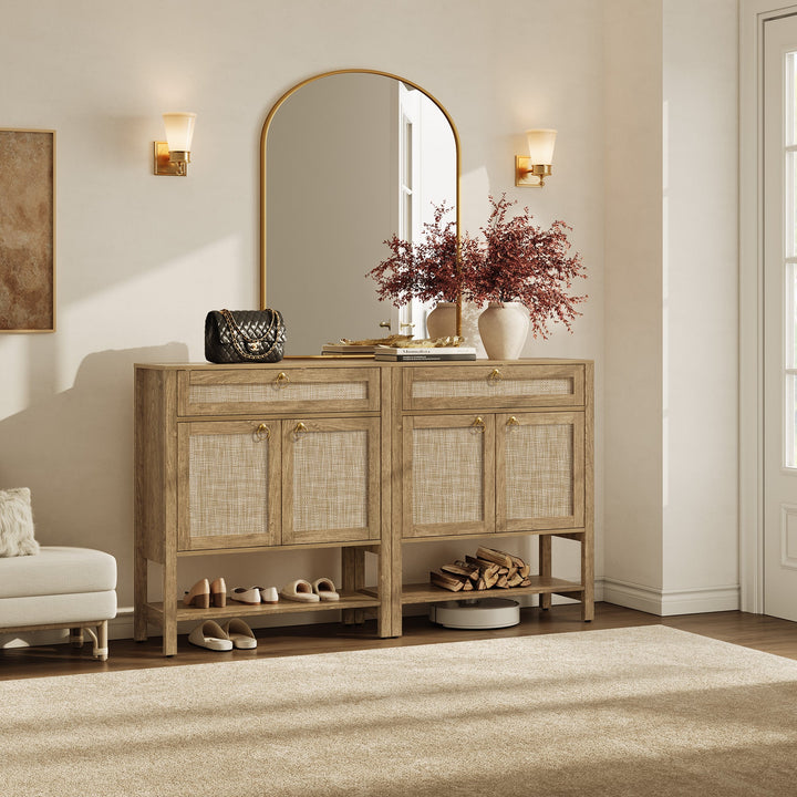 Terra Modern Sideboard, Flexible Storage - Carbon Cherry - 2 Pieces