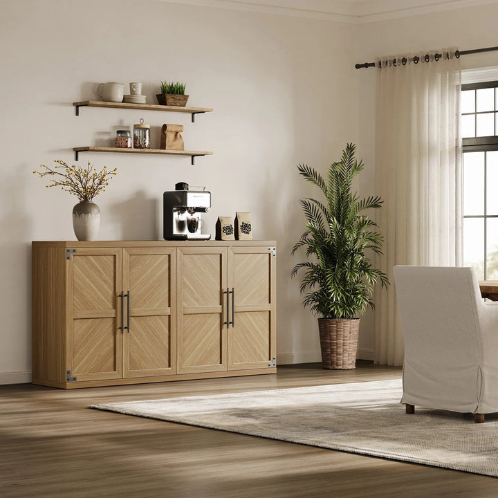 Willow Farmhouse Sideboard with 4 Doors, Set of 2