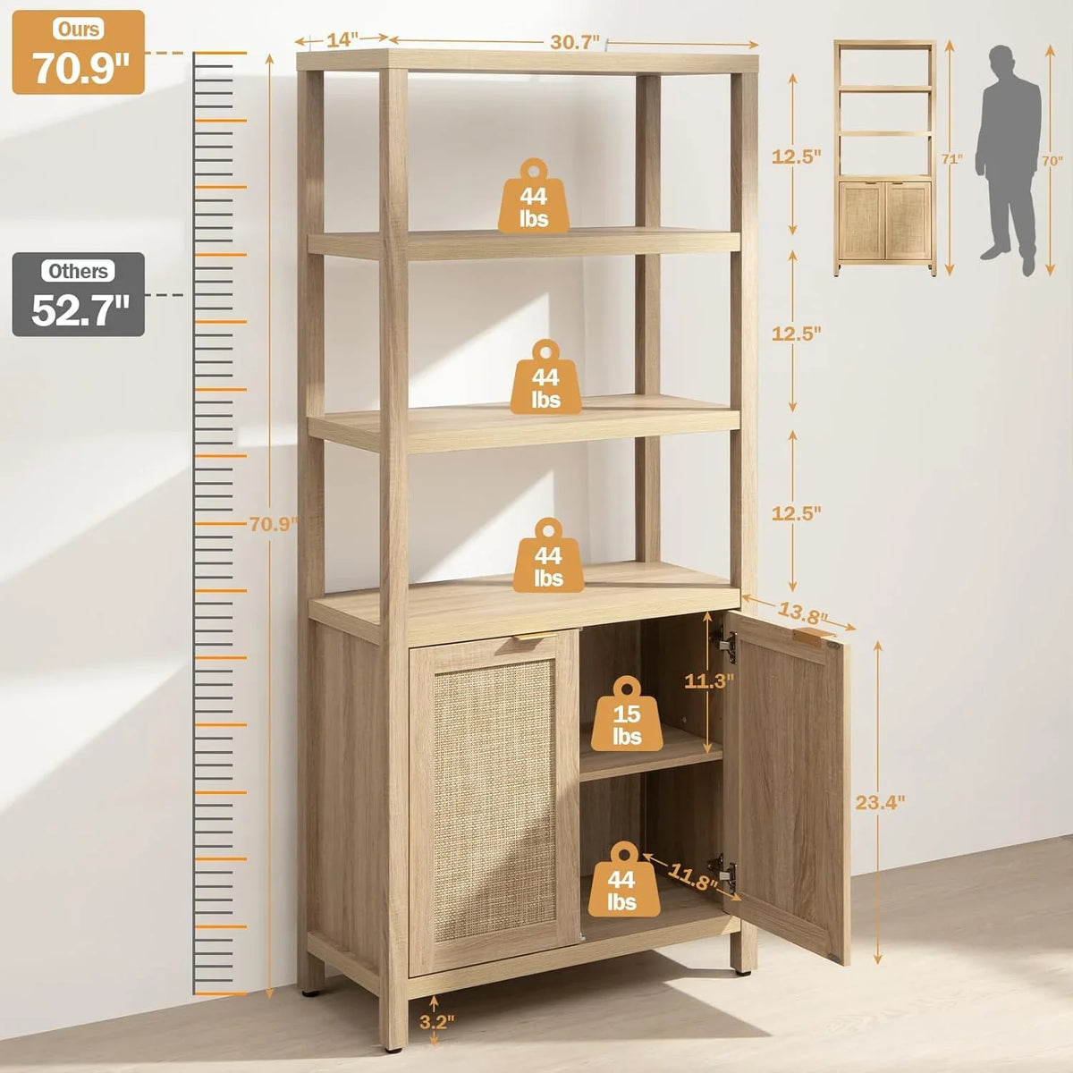 Savanna Rattan Bookshelf