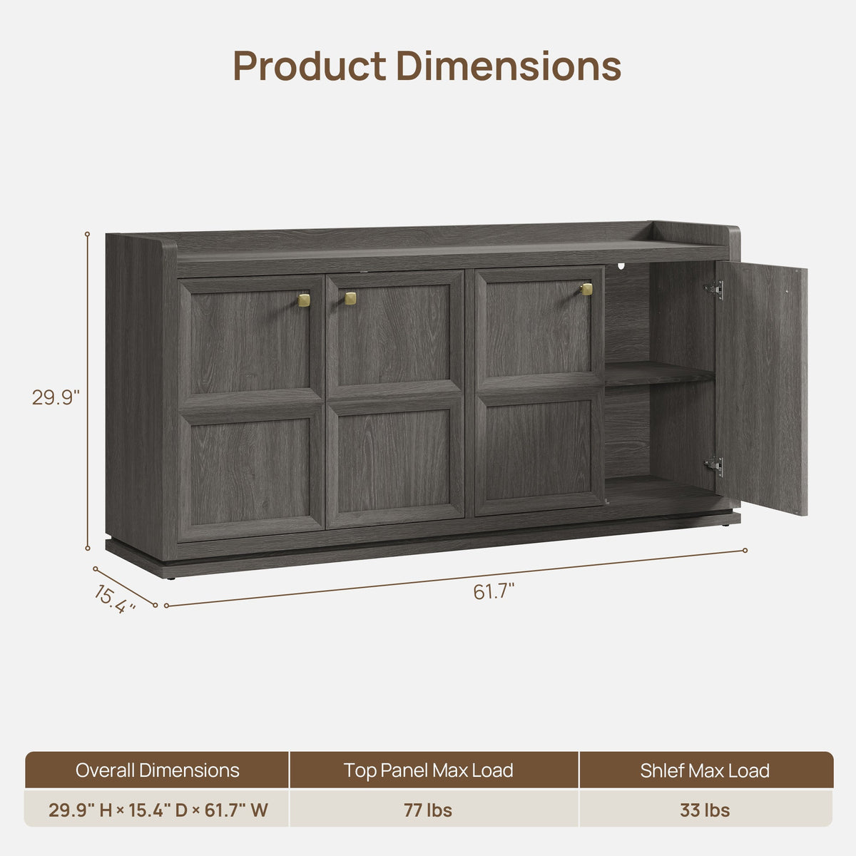 Helio Sideboard with 4 Doors, Set of 2