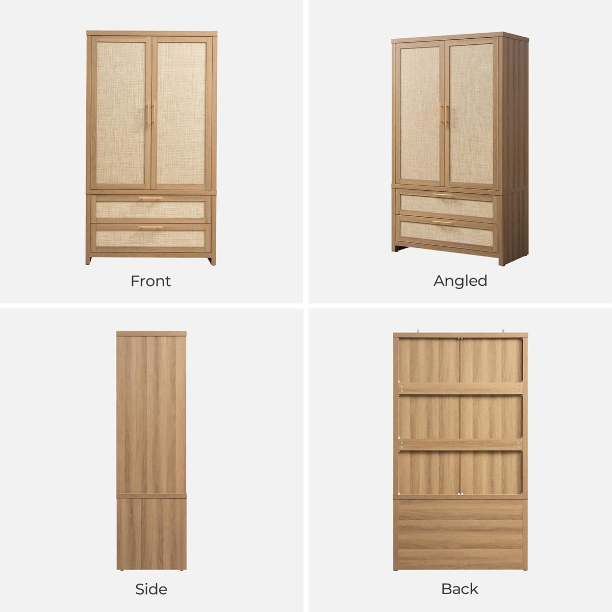 Savanna Wardrobe with 2 Drawers and Doors, Set of 2