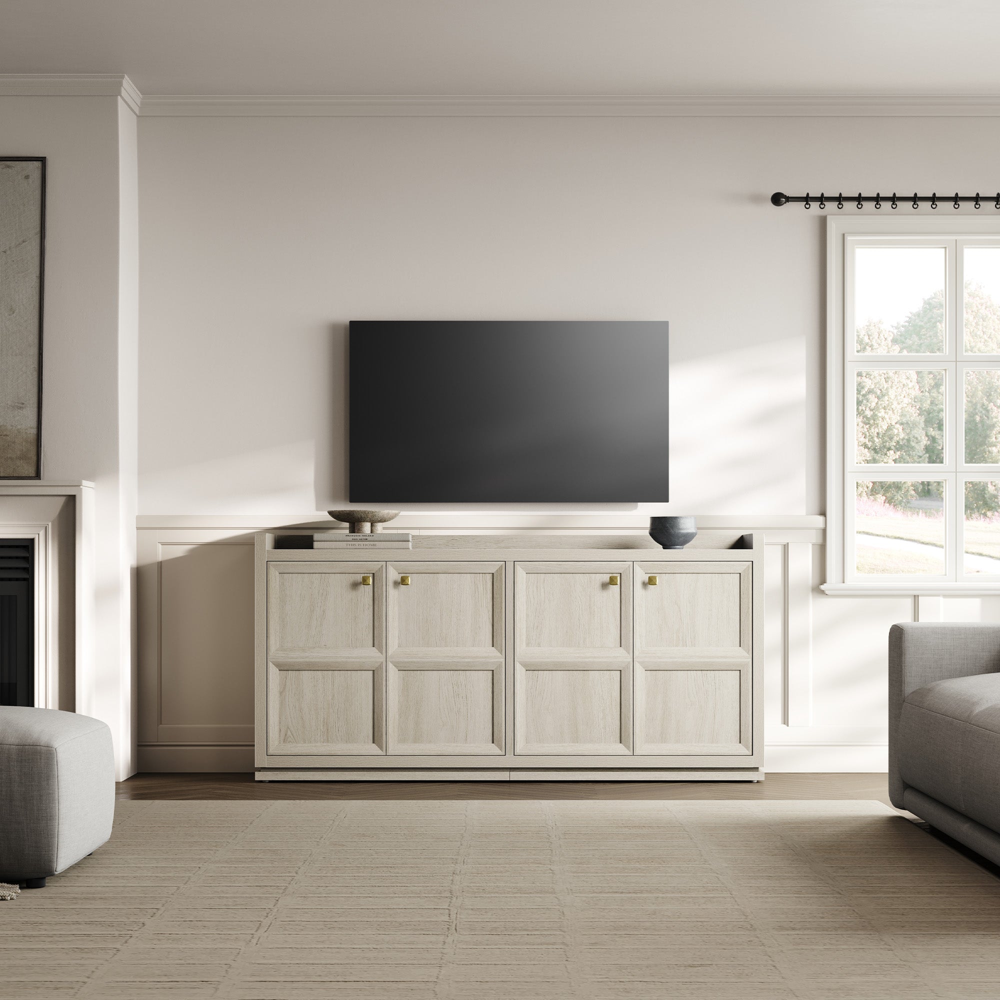 Helio Black Sideboard with 4 Doors