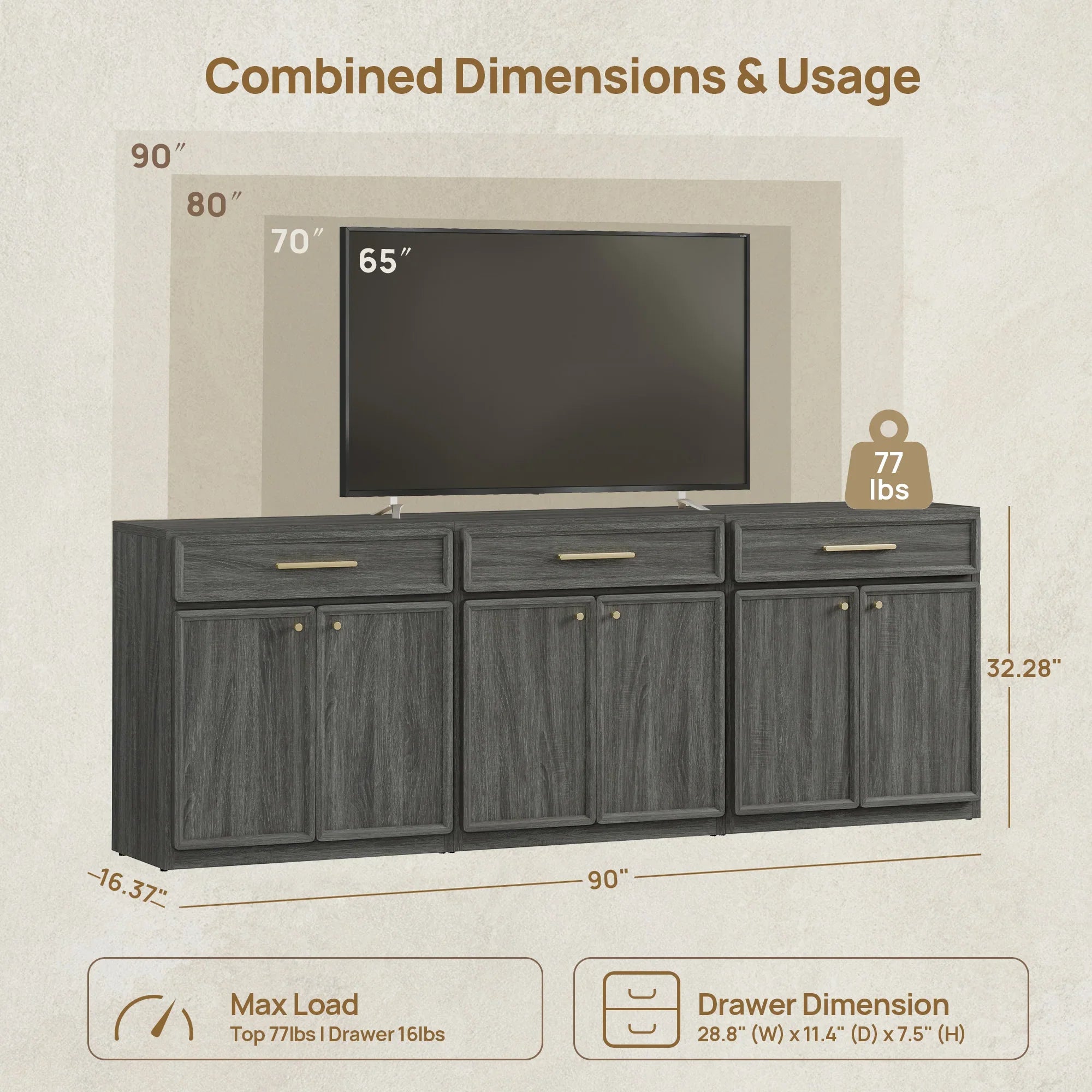 Crescent Sideboard Buffet Cabinet
