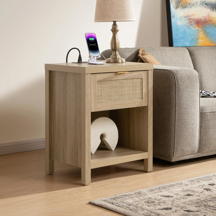 Savanna Nightstand with Charge Station