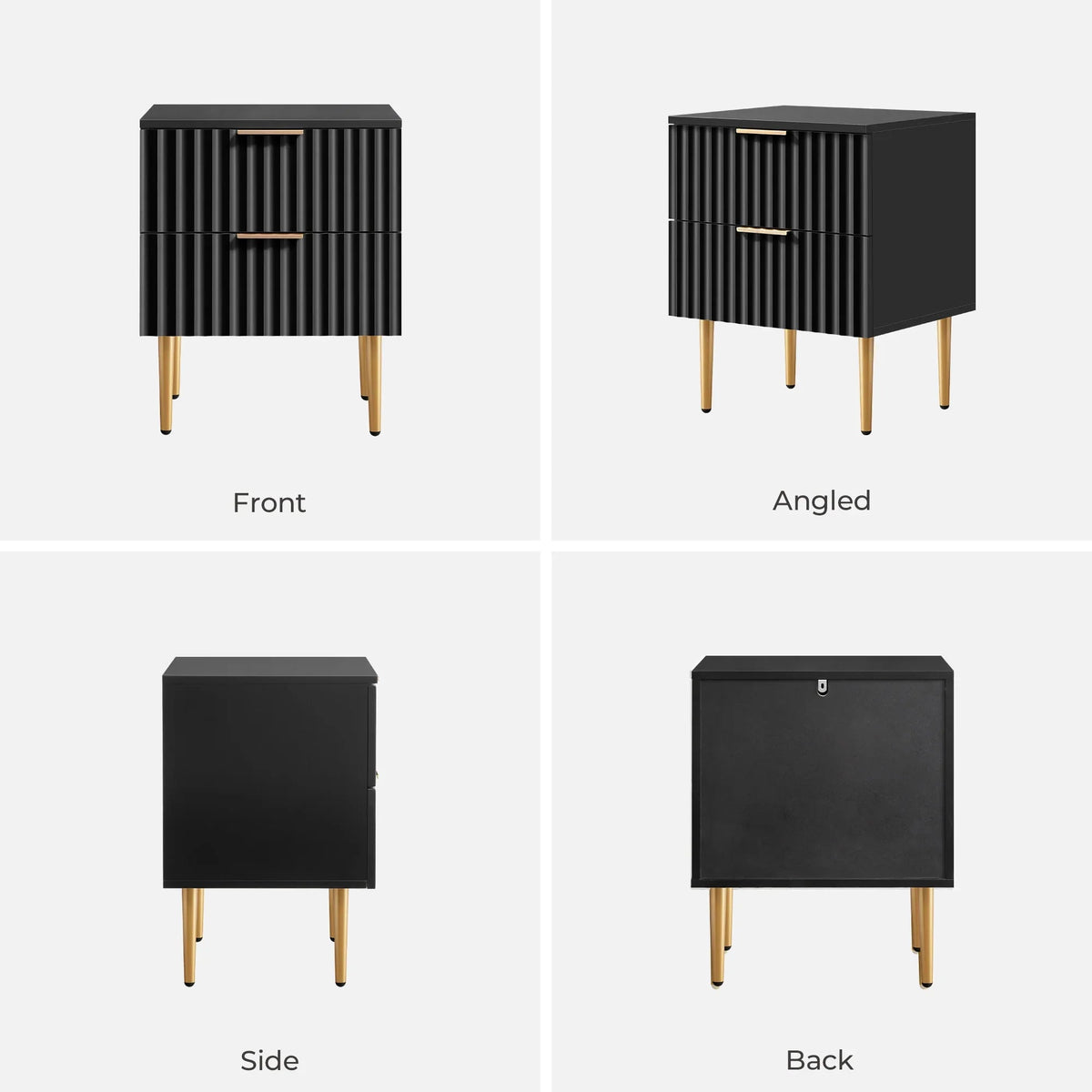 Opus Black Nightstand - 1 Piece - Blue