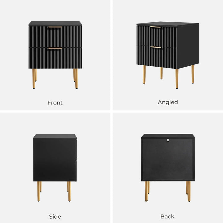 Opus Black Nightstand - 1 Piece - Blue