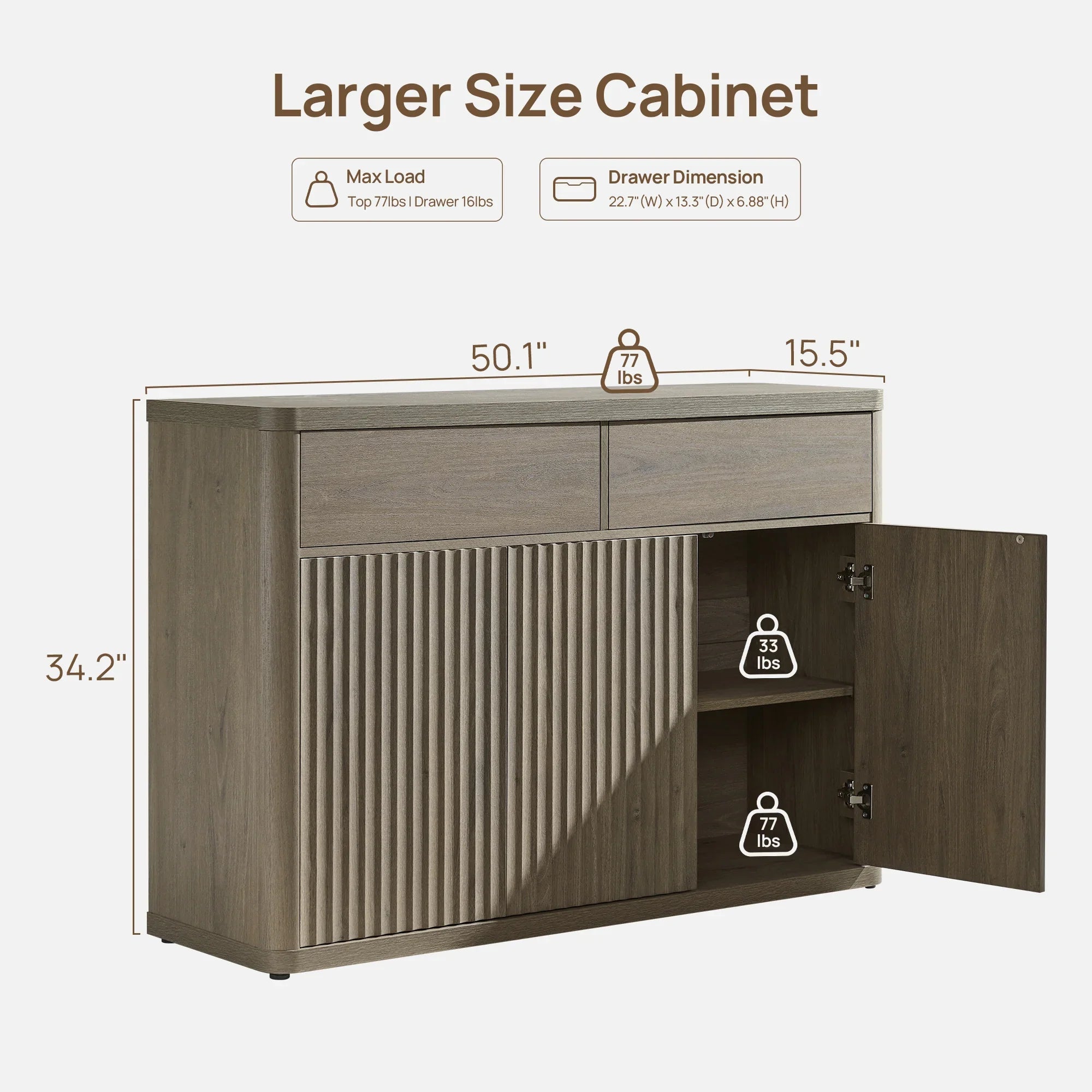 Cas Sideboard With 3 Doors And 2 Drawers