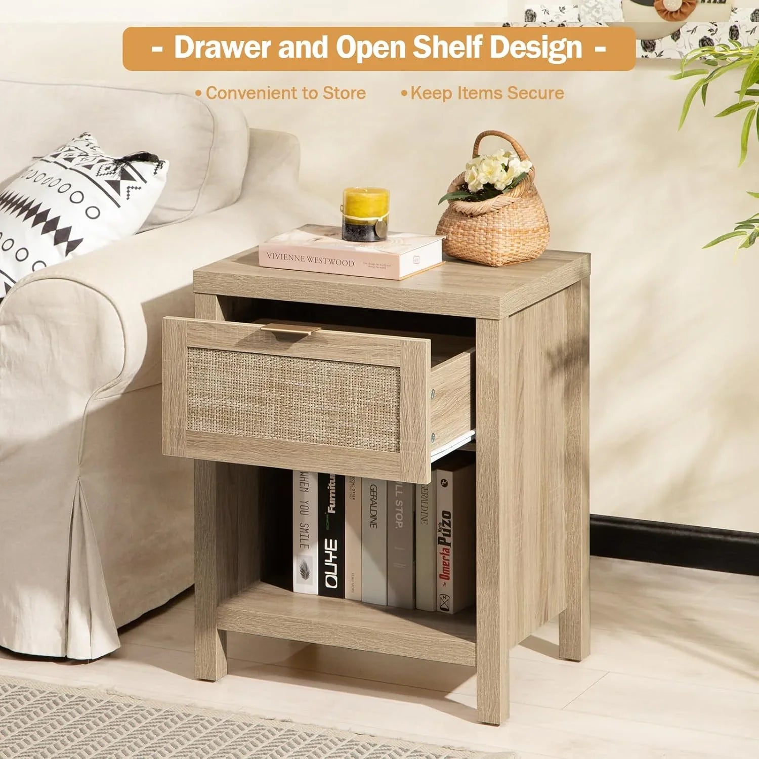 Savanna Nightstand and 6-Drawers Dresser Set