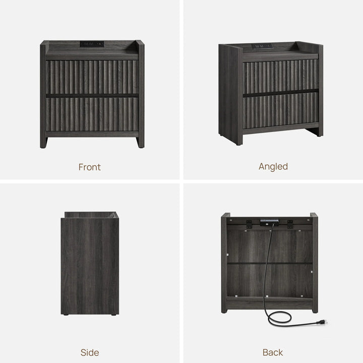 Prelude Night Table with Drawers and Charger