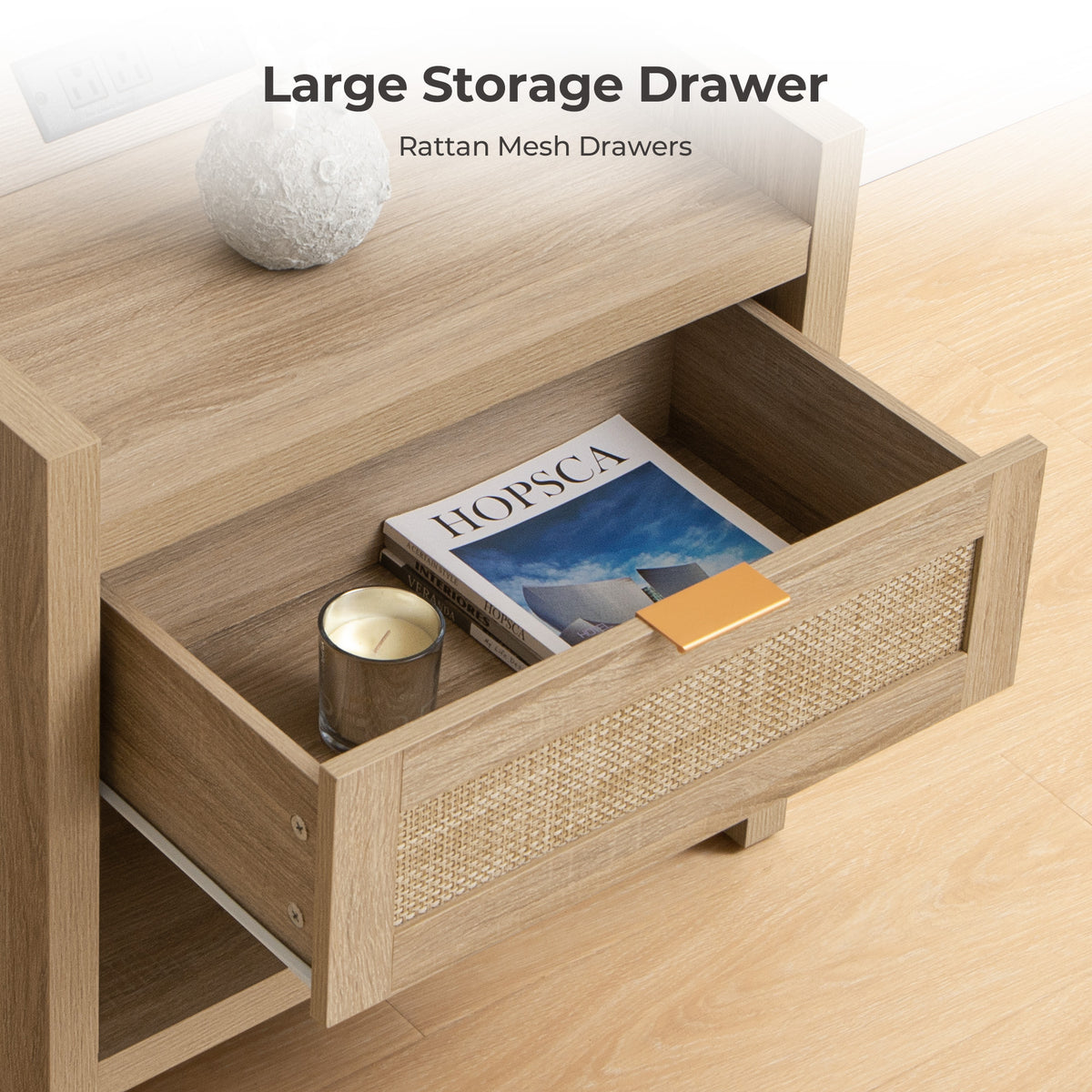 Savanna Nightstand with Charger and 6-Drawers Dresser Set