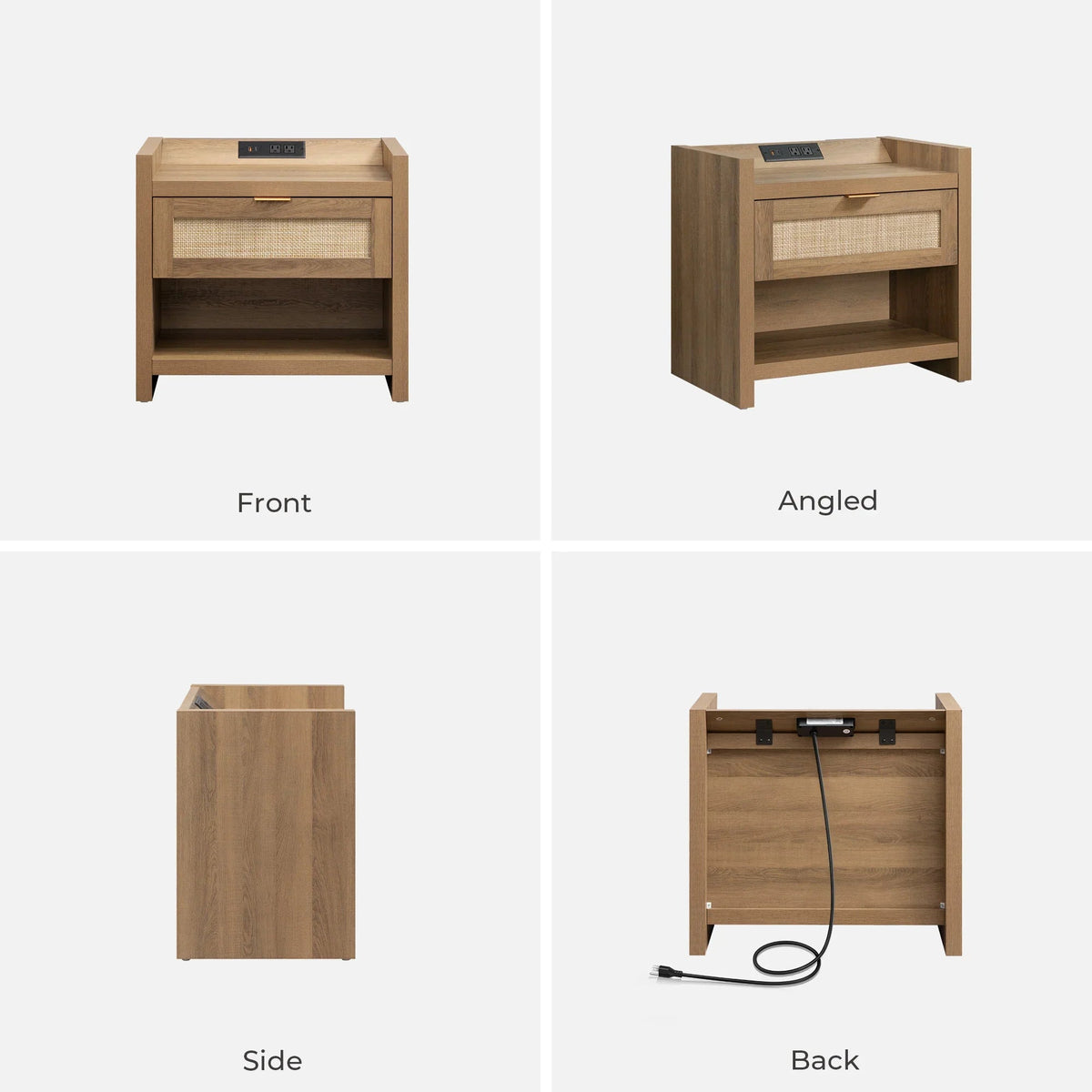 Savanna Rattan Nightstand with Drawer, Set of 2