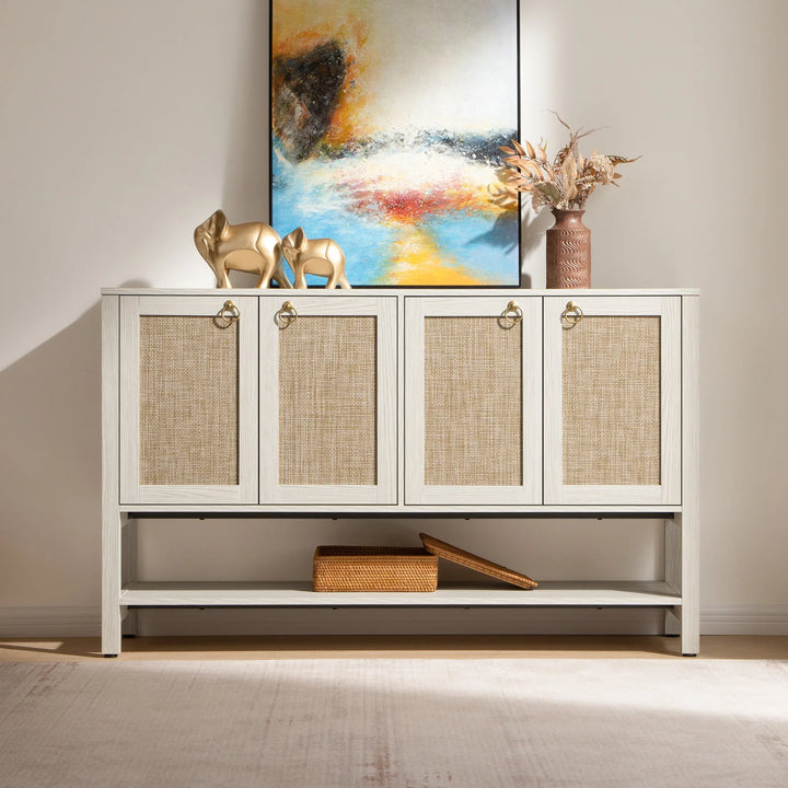 Terra 4 Doors Sideboard and 3 Drawers Nightstands Set for Living Room