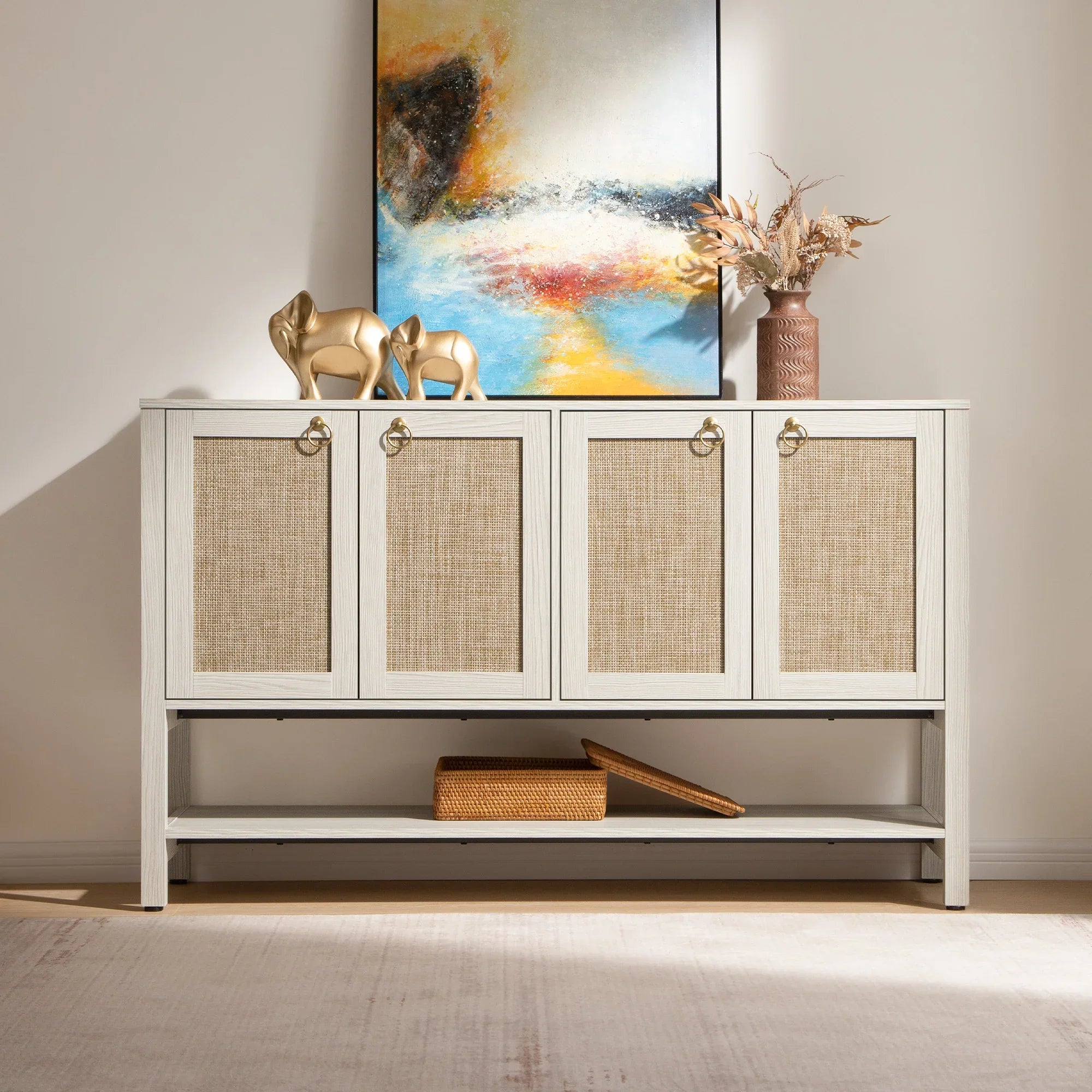 Terra 4 Doors Sideboard and 2 Drawers Nightstands Set