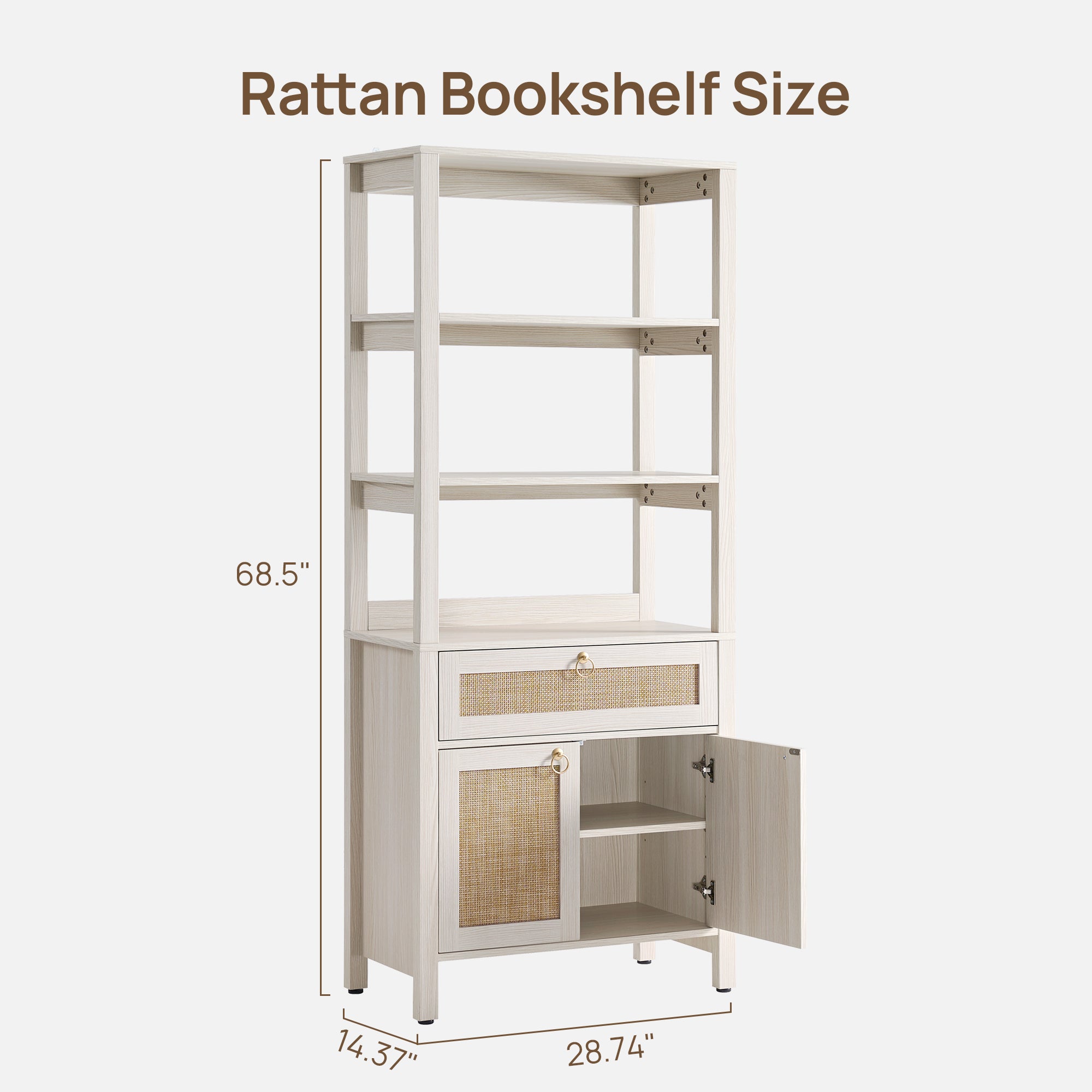 Terra Bookshelf With Drawer and Doors