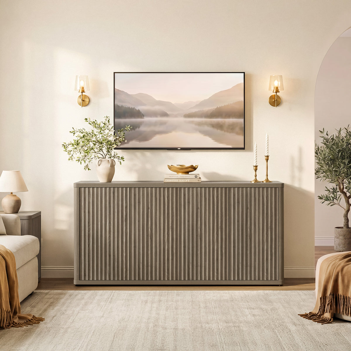 Cas 65-Inch TV Stand with Cable Management
