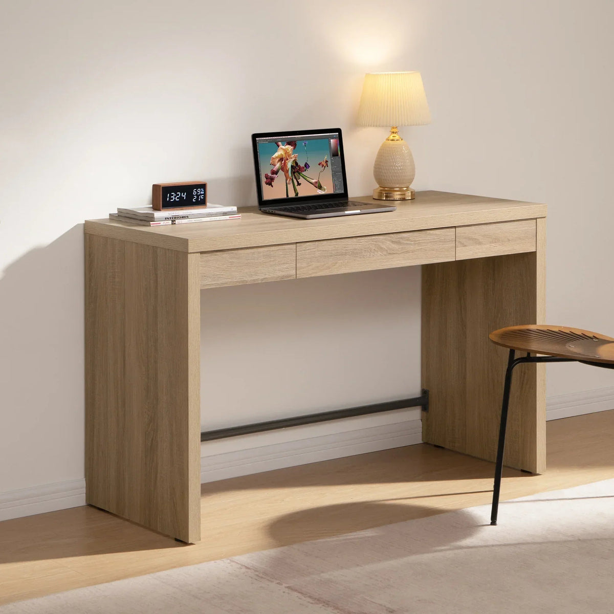 Savanna Desk with Drawer - 1 Piece - Black Oak