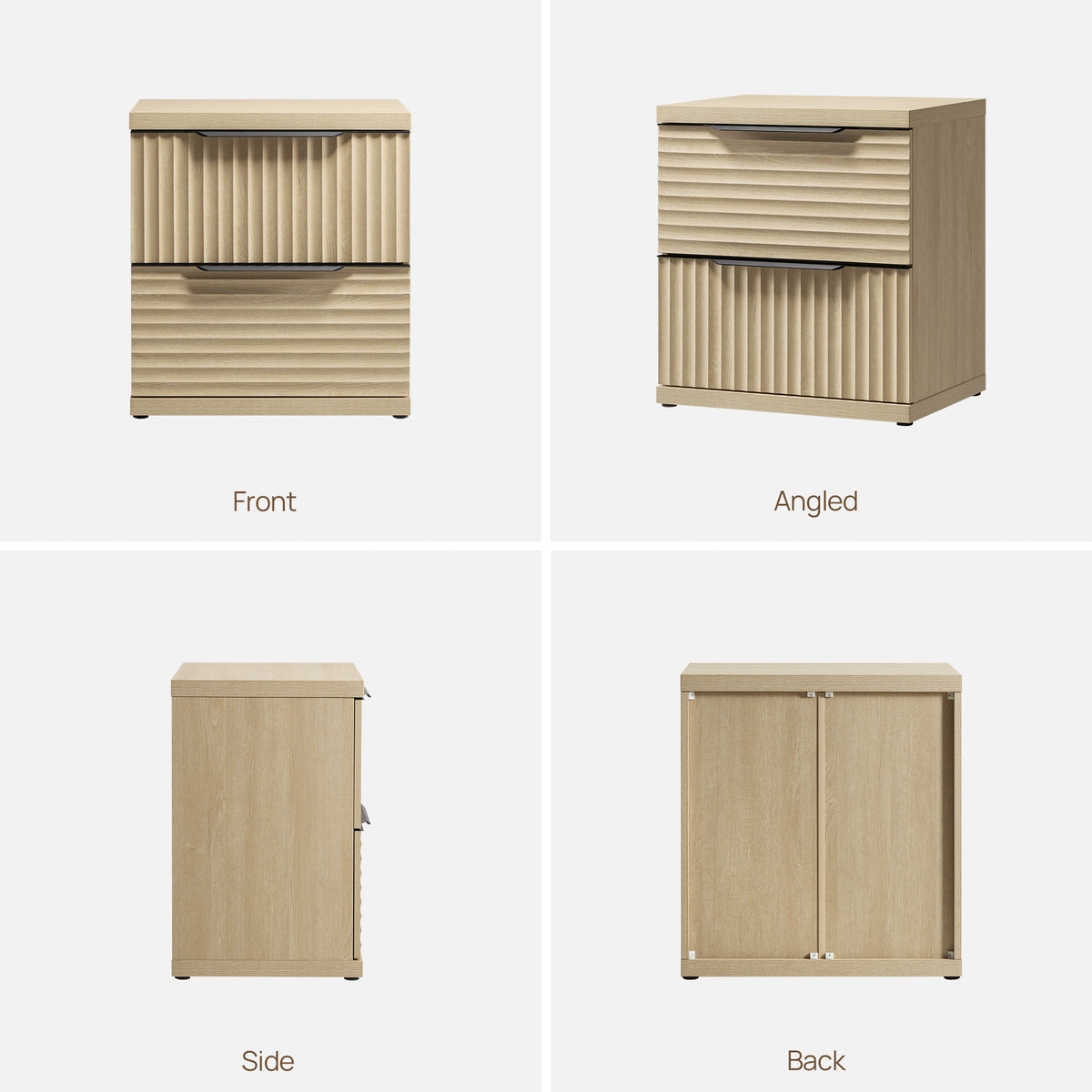 Stria 2-Drawer Nightstand with Interchangeable Panels