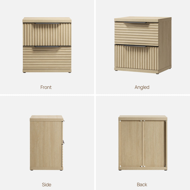 Stria 2-Drawer Nightstand with Interchangeable Panels