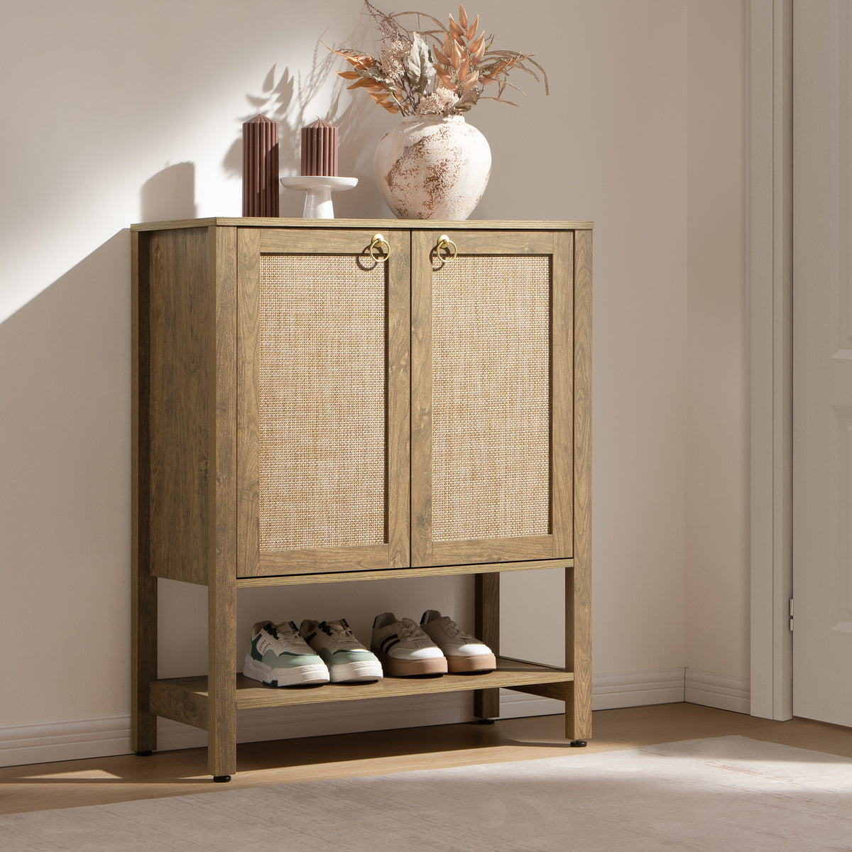 Terra Black Shoe Cabinet, 2 Doors