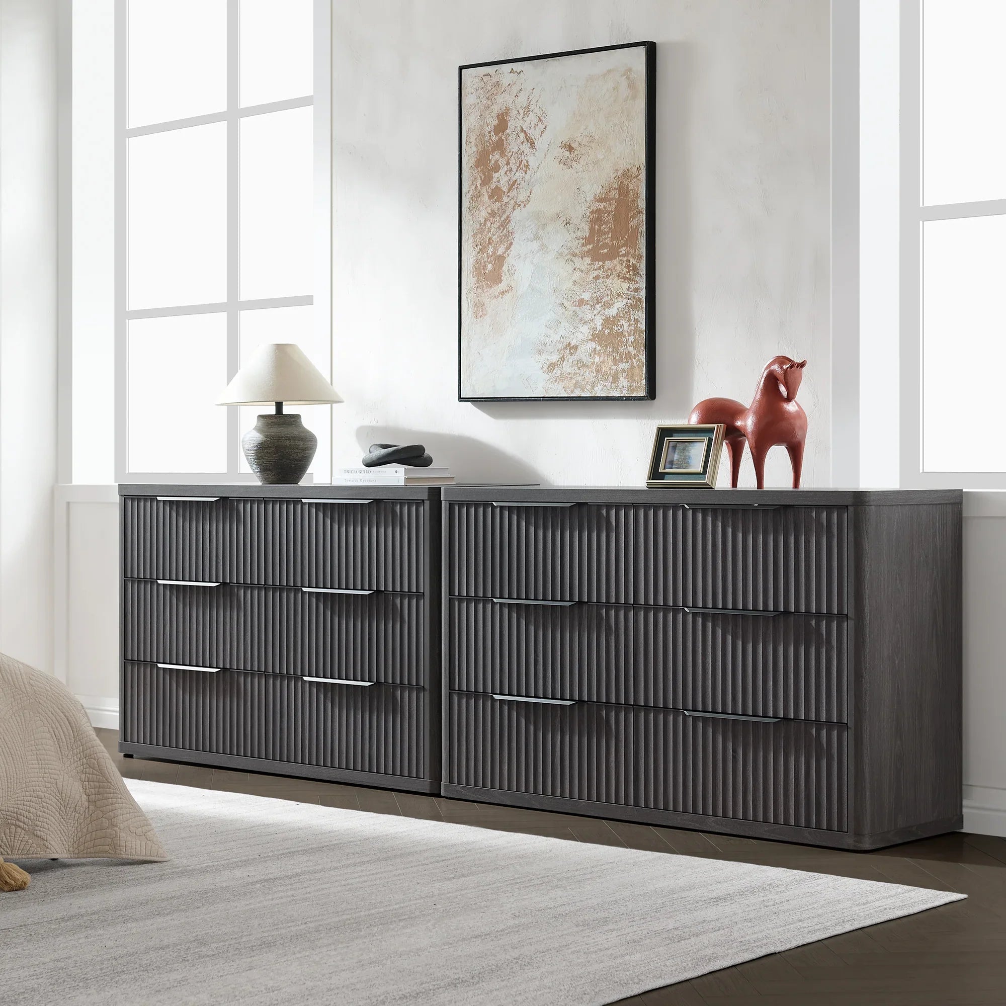 Cas 6 Drawers Dresser and 3 Drawers Nightstands Set