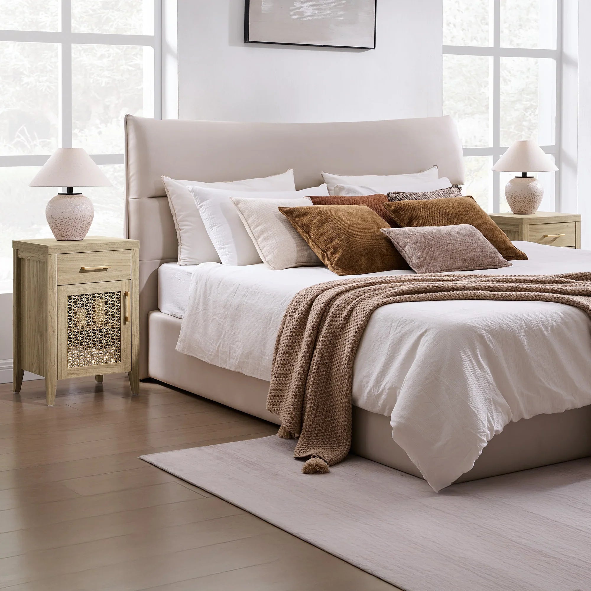 Andy Vintage Nightstand with Storage