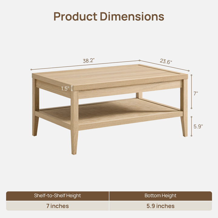 Savanna Rectangular Coffee Table, Space-Saving