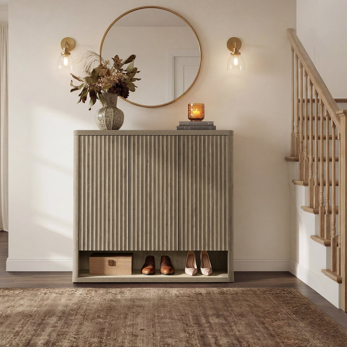 Cas Shoe Cabinet with 3 Doors, Set of 2