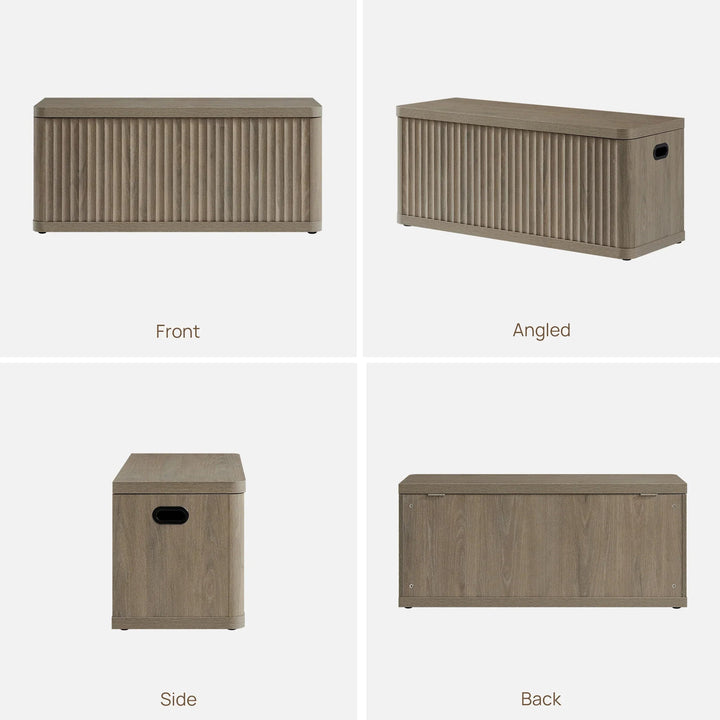 Cas Bench Seat with Storage - 1 Piece - White Alder