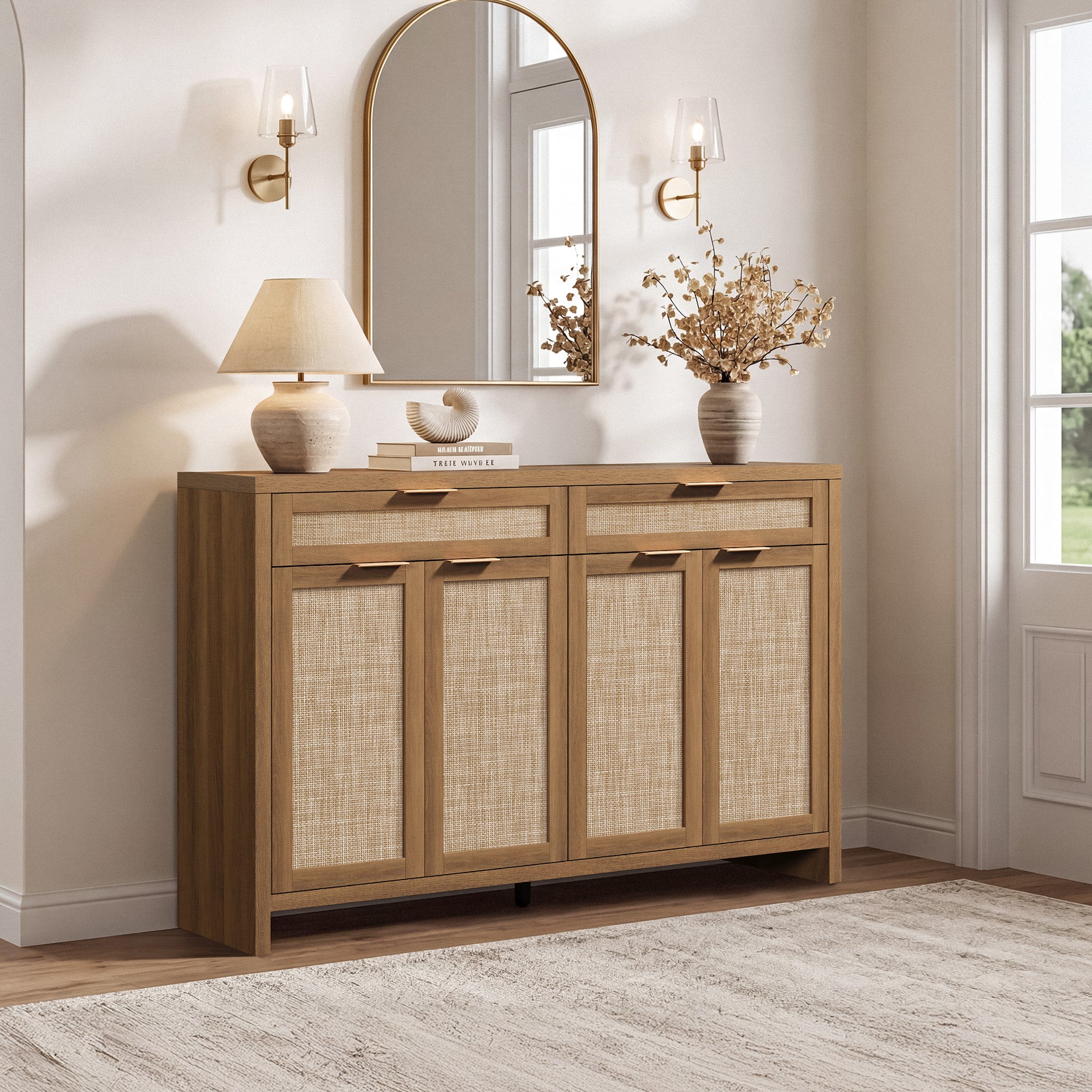 Savanna 59Inch-Wide Buffet Cabinet, Large Storage