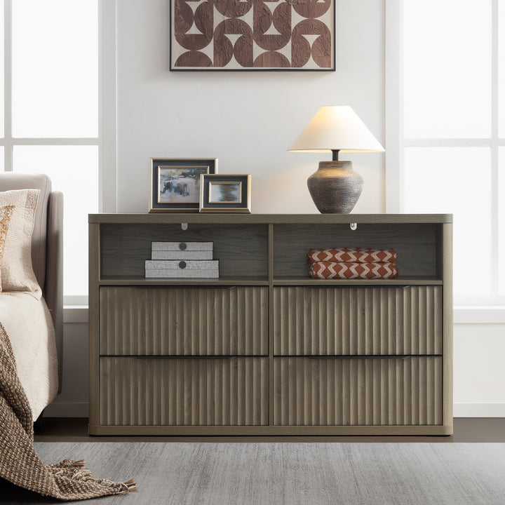 Cas 4 Drawer dresser with Open Shelf