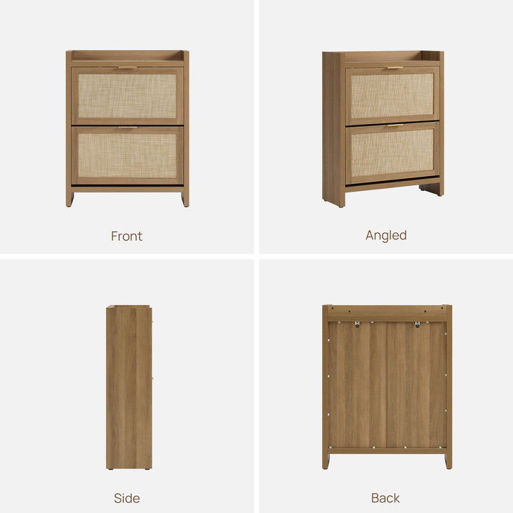 Savanna Rattan Double Flip Shoe Cabinet