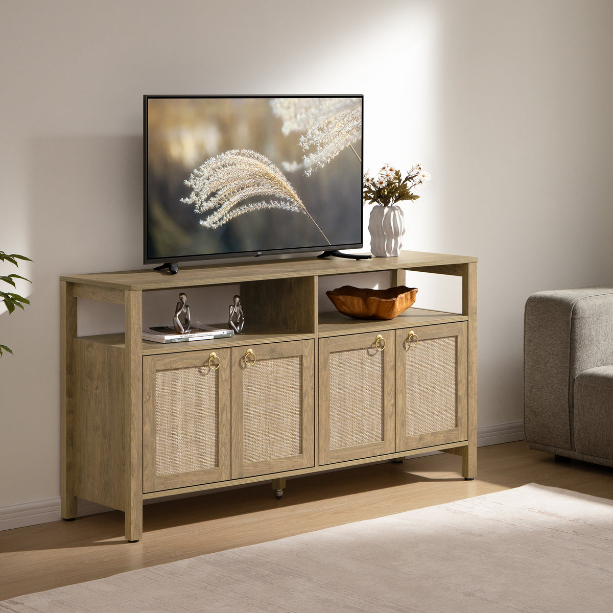 Terra White TV Stand for 65 Inch TV