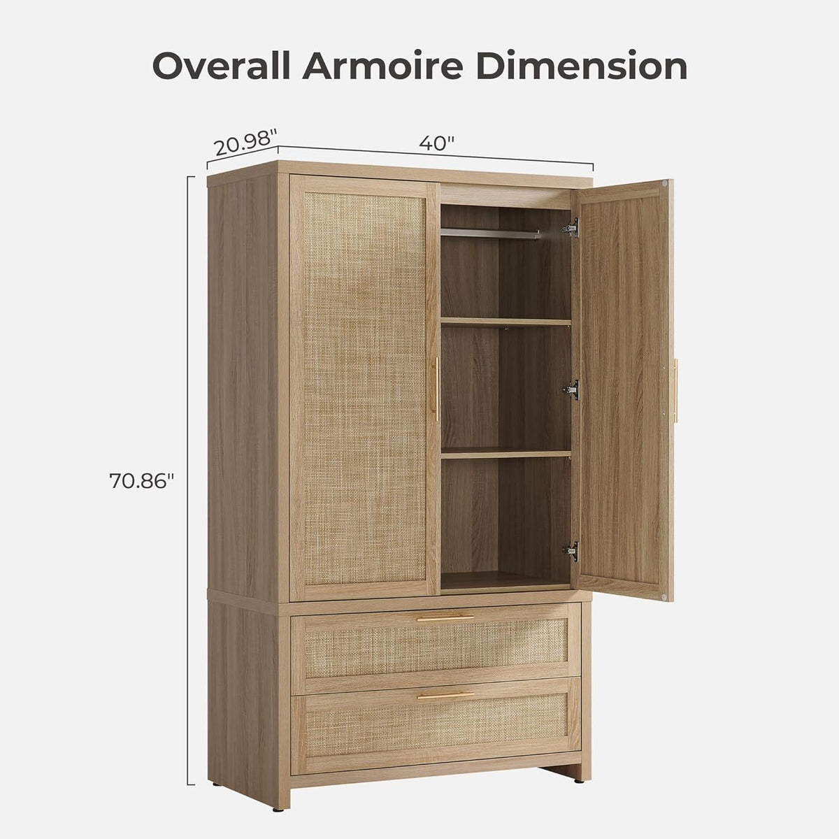 Savanna Wardrobe with 2 Drawers and Doors