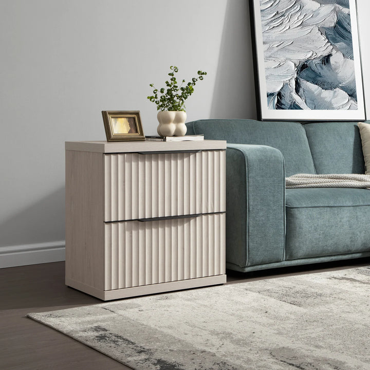 Stria Chest of 9 Drawers and Nightstands Set