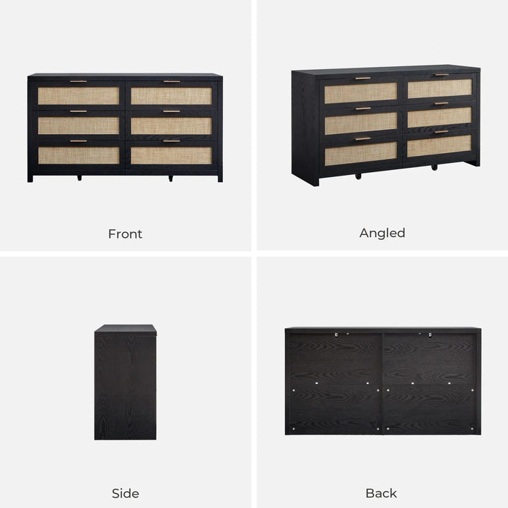Savanna Boho 6 Drawer Dresser, Bedroom Storage