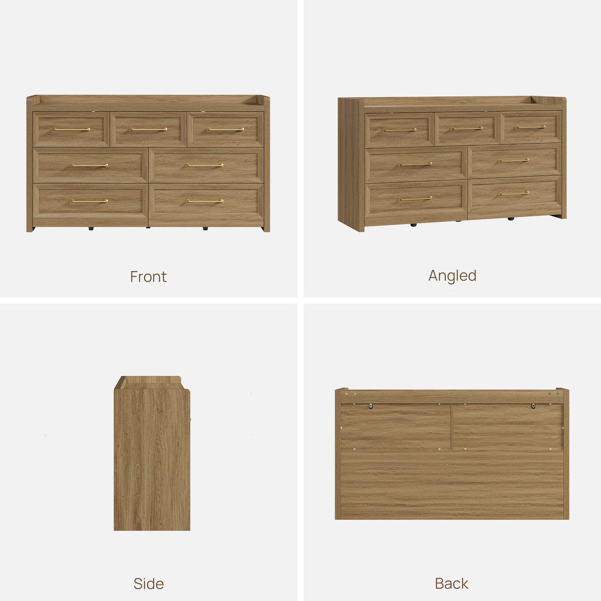 Helio White Drawer Dresser 56.5 Inches Wide,Set of 2